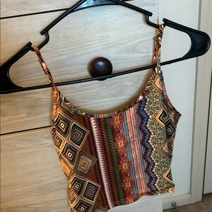 Bear Dance Multicolor Boho Print Camisole